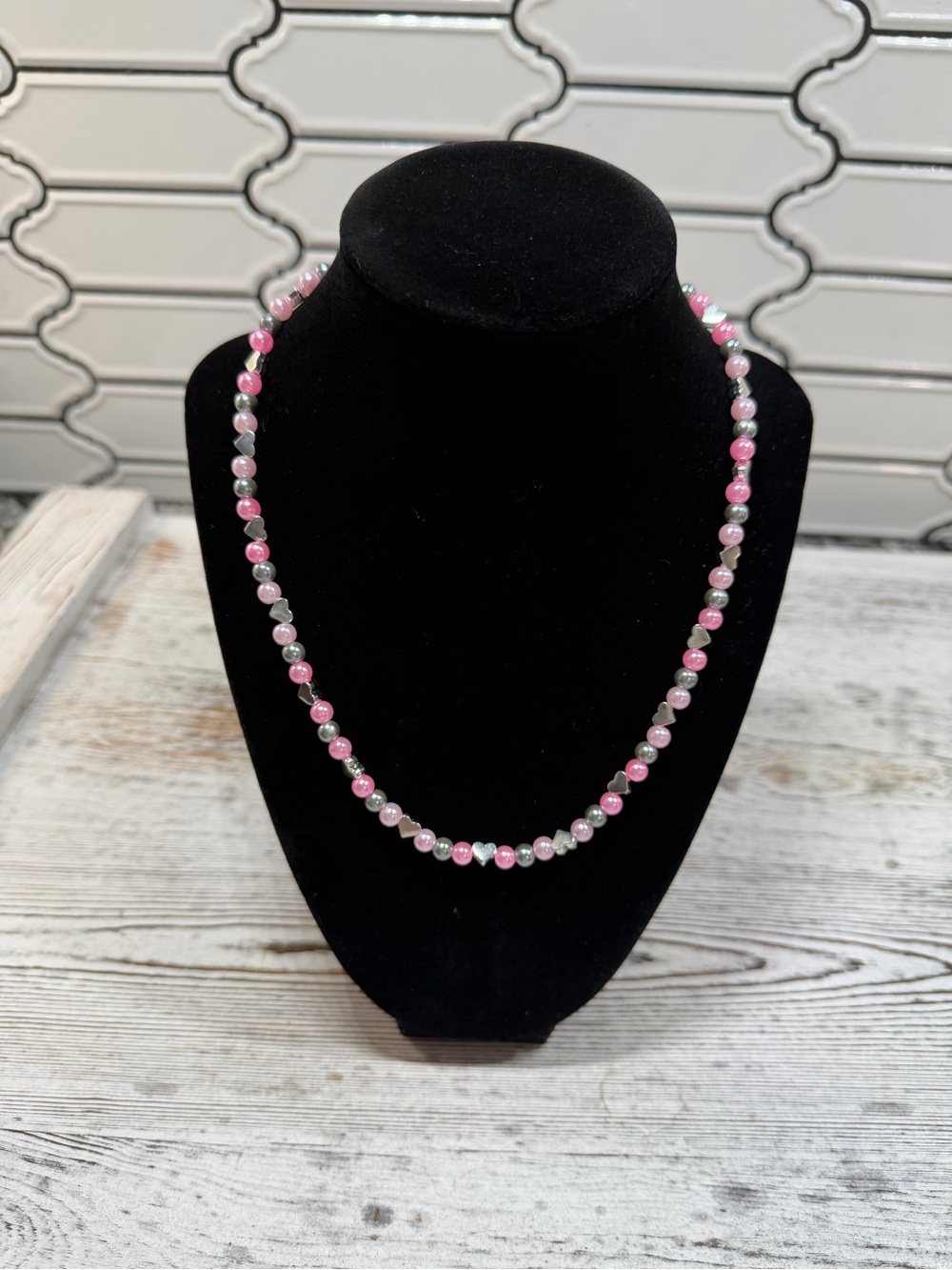 Handcrafted Pink Beaded Necklace